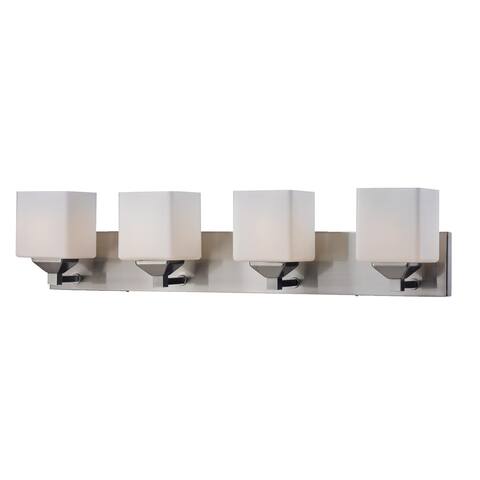 Quube Four Light Wall Vanity - Silver