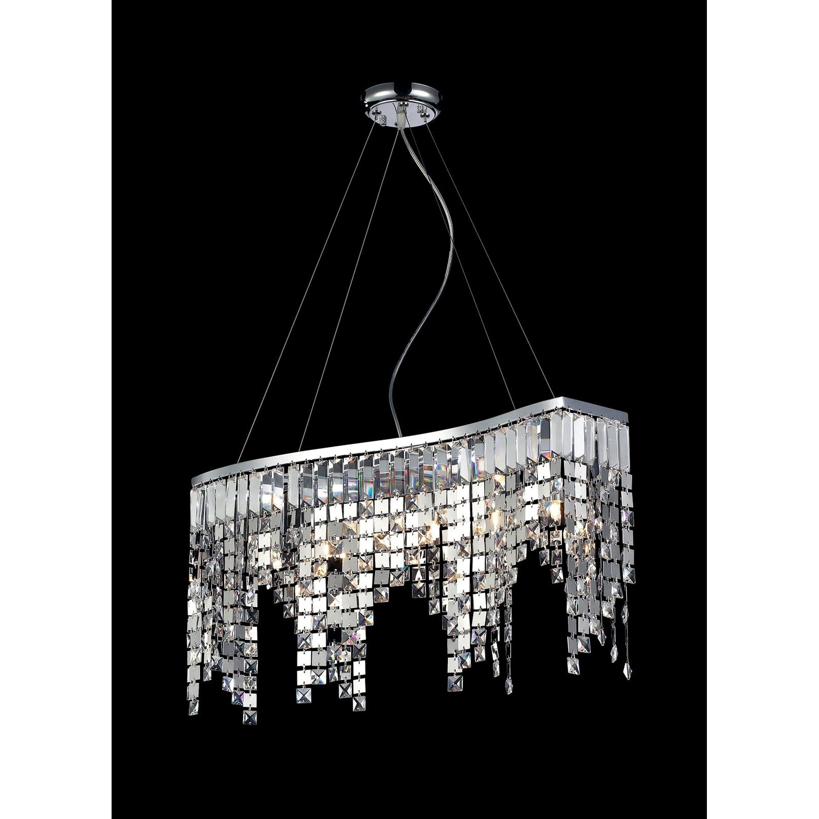 Nyssa Chrome 6 light Crystal Chandelier