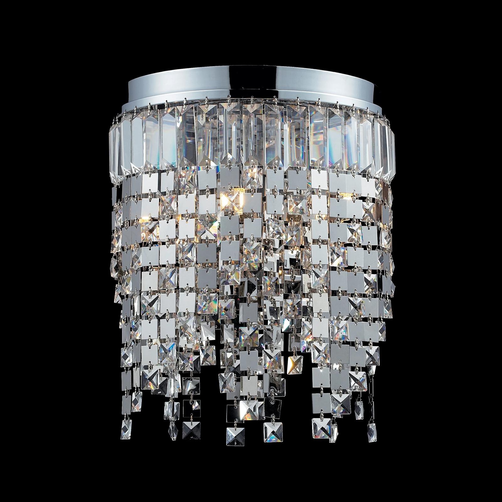 Nyssa Chrome 5 light Crystal Flush mount Fixture