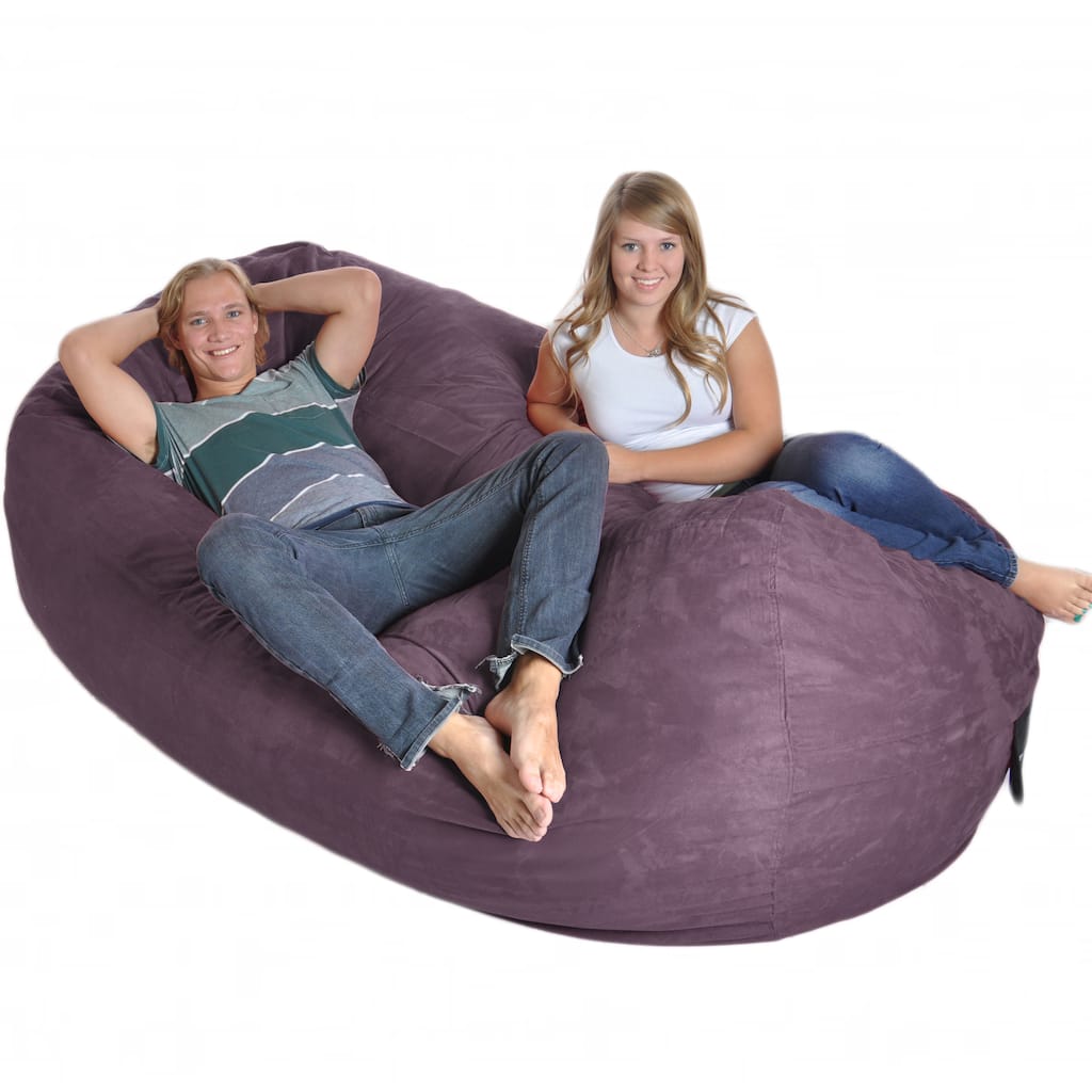 Purple 8-foot Oval Microfiber/ Memory Foam Bean Bag