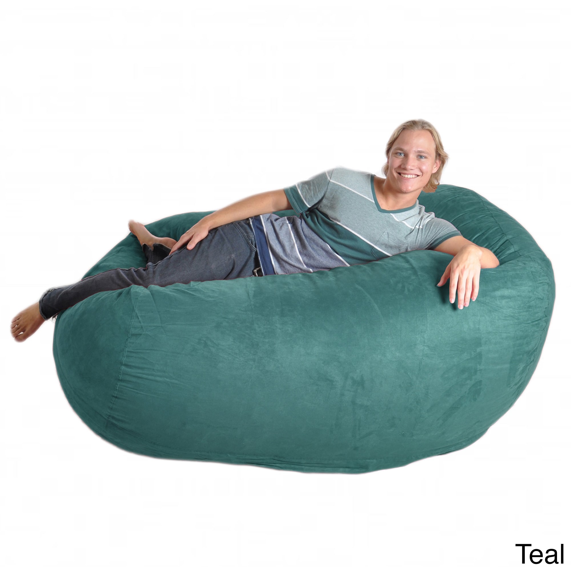  SLACKER sack 6-Feet Extra Large Foam Microsuede Beanbag  Lounger, Charcoal : Home & Kitchen