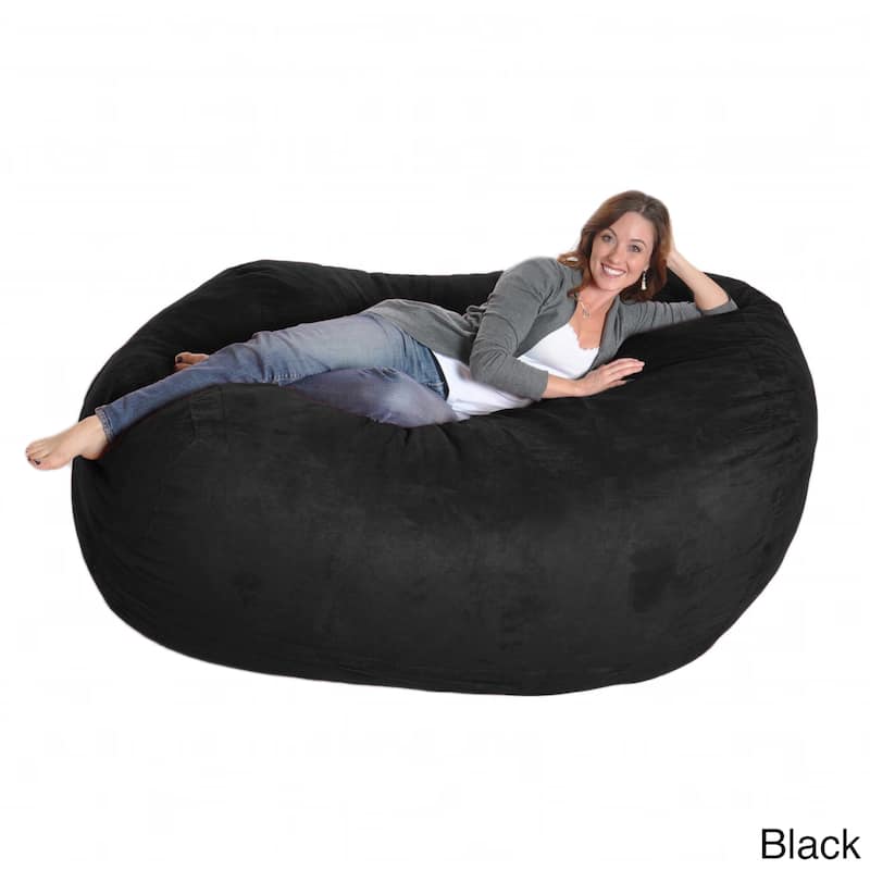 Slacker Sack Oval 6-foot Microfiber/ Foam Bean Bag - Black