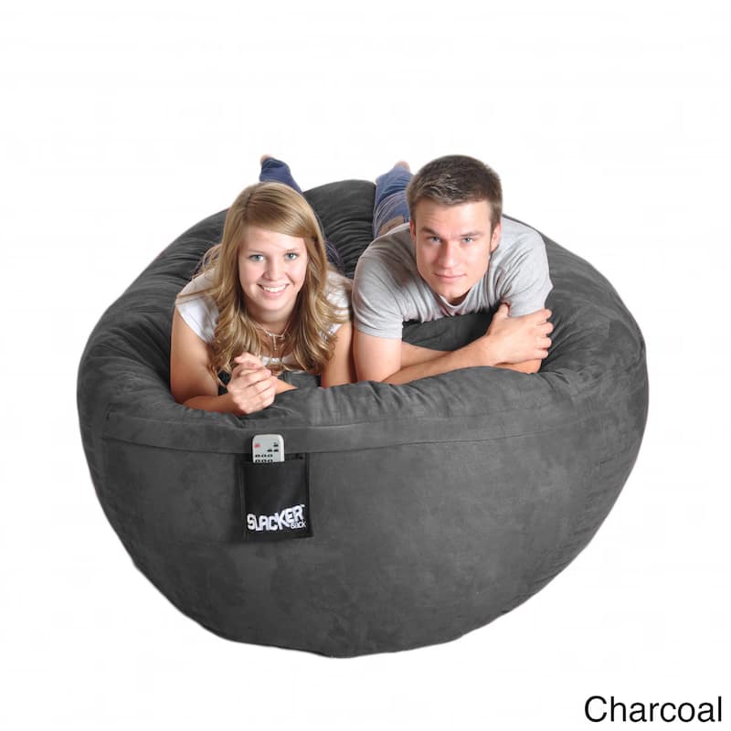 Slacker Sack Oval 6-foot Microfiber/ Foam Bean Bag - Charcoal Grey