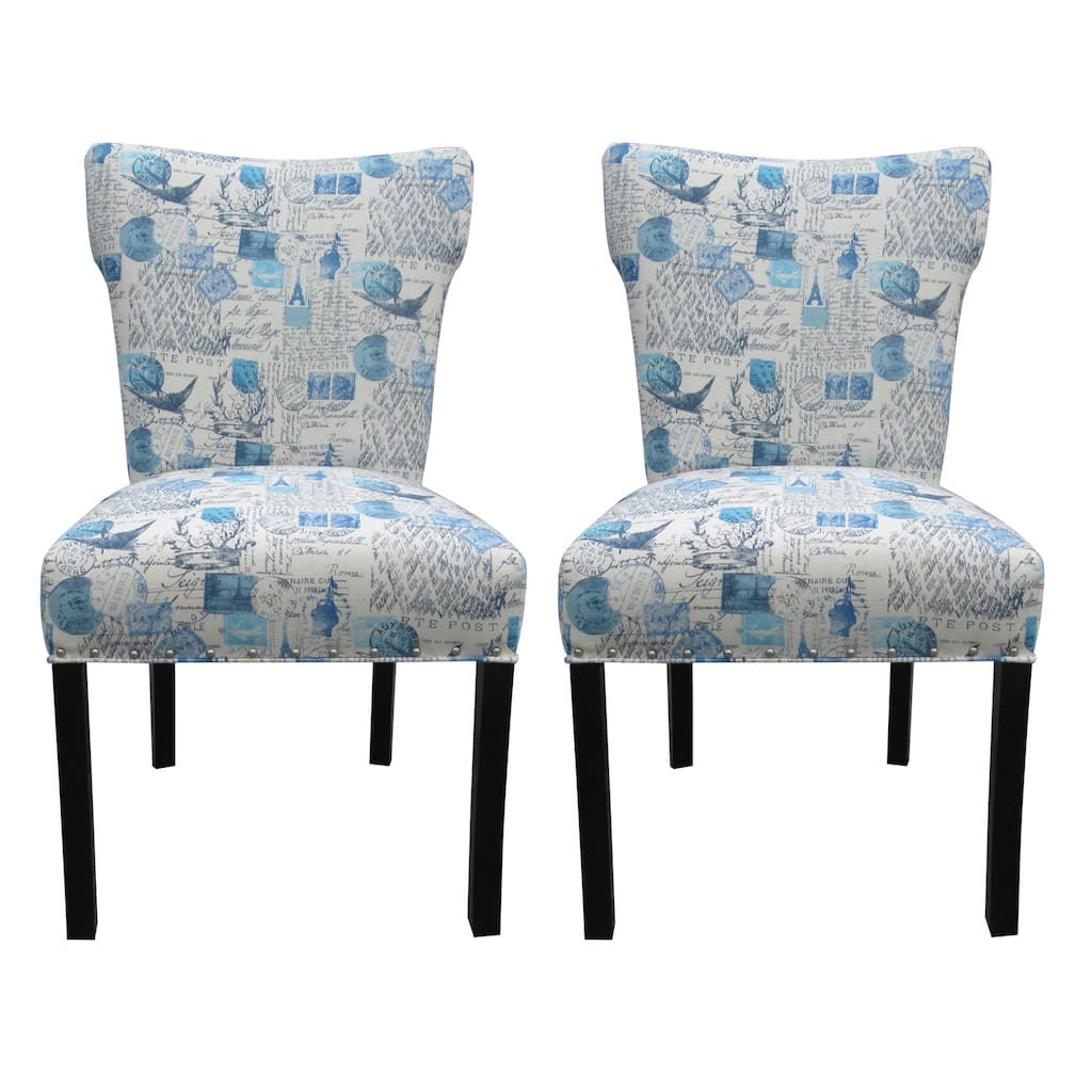 Bella Primary Blue Upholstered Dining Chairs (Set of 2)