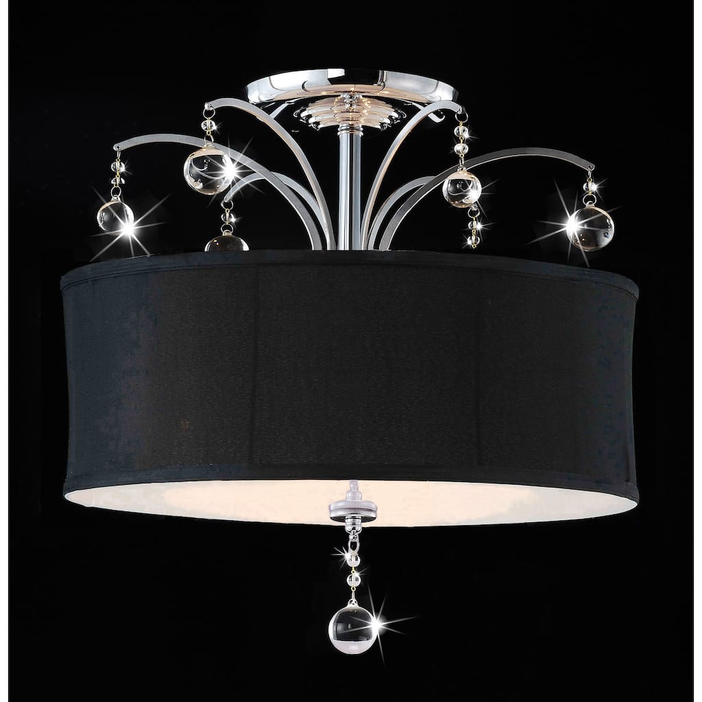 Laguna Chrome and Crystal Flush-mount Chandelier
