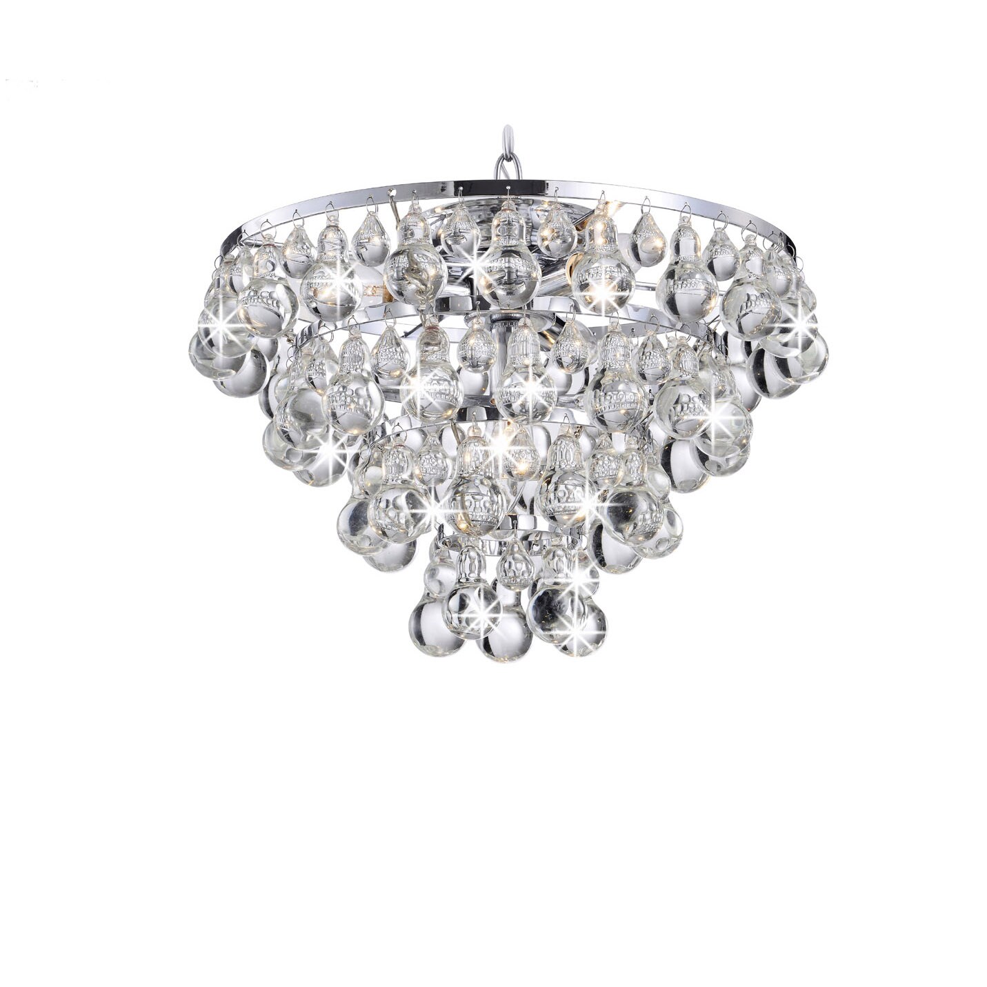Tranquil Chrome Plating Chandelier with Smooth Crystals (Chrome Plating, Chandelier) - Chandeliers For Bedrooms by Overstock.com