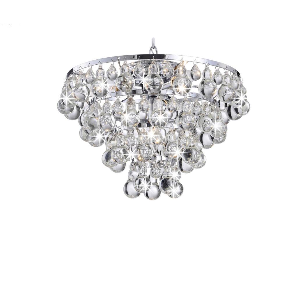 Tranquil Chrome Plating Chandelier with Smooth Crystals