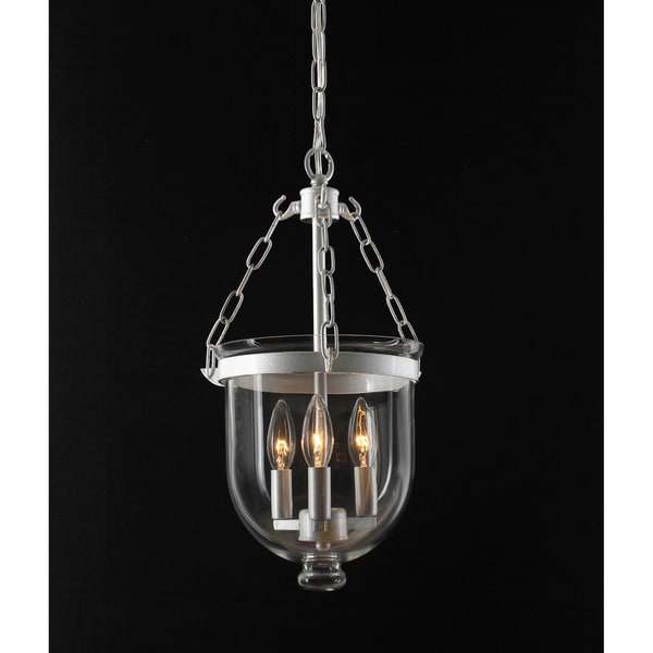 Bell Jar Satin Nickel Lantern Chandelier - Free Shipping ...