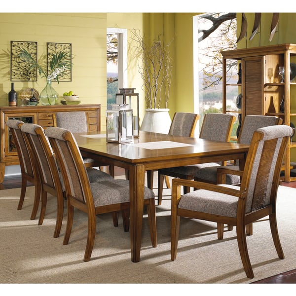 Toluca Lake 9-piece Dining Set With Upholstered Chairs - Overstock 