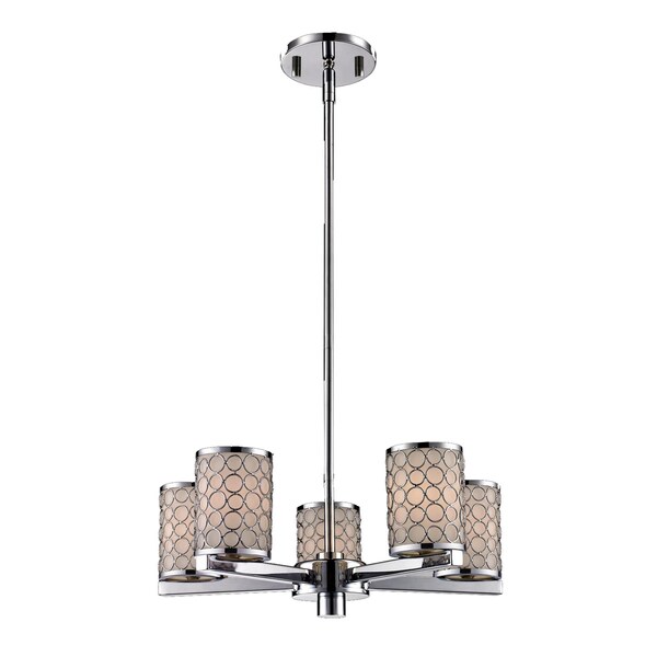 Synergy 5-light Matte Opal Glass Shade Chandelier