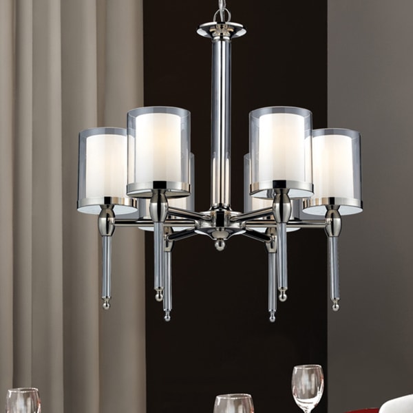 Shop Argenta 6-light Matte Opal Glass Shade Chandelier ...