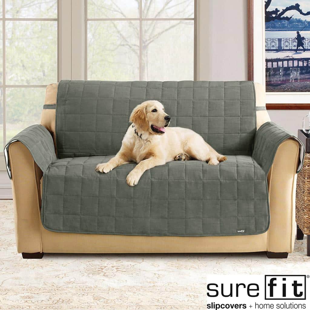 Sure Fit Soft Suede Loden Waterproof Loveseat Protector