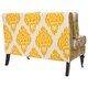 Cassidy French Yellow/ Cream Ikat Loveseat - Thumbnail 2