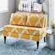 Cassidy French Yellow/ Cream Ikat Loveseat - Thumbnail 0