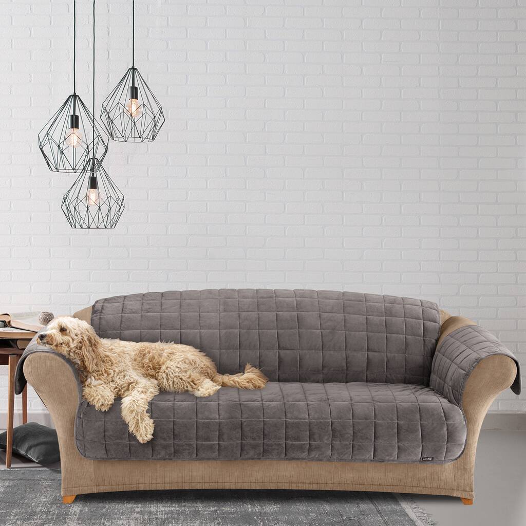 Sure Fit Deluxe Dark Grey Pet Sofa Cover
