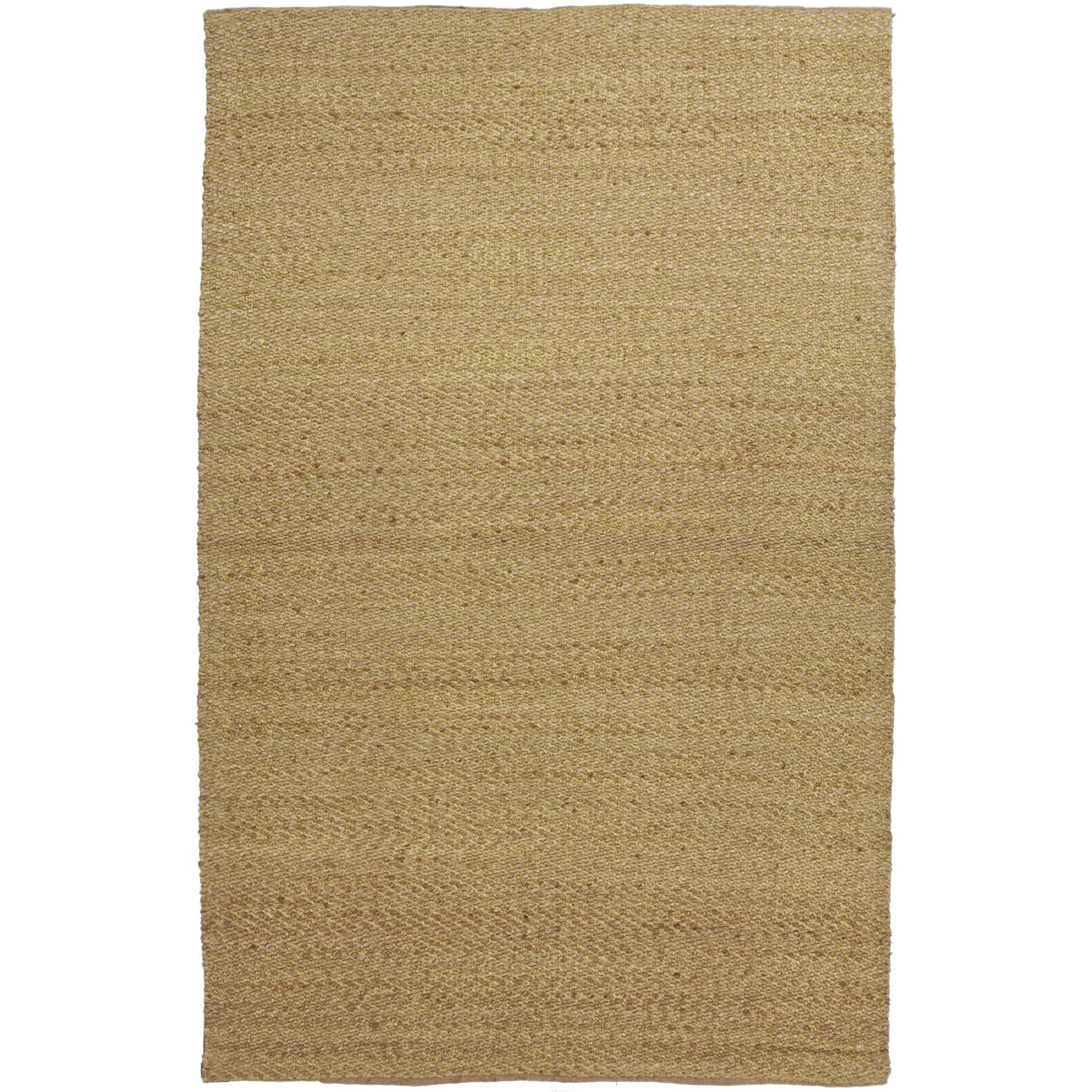 Natural Solid Jute/ Rayon Green Rug (26 X 4)