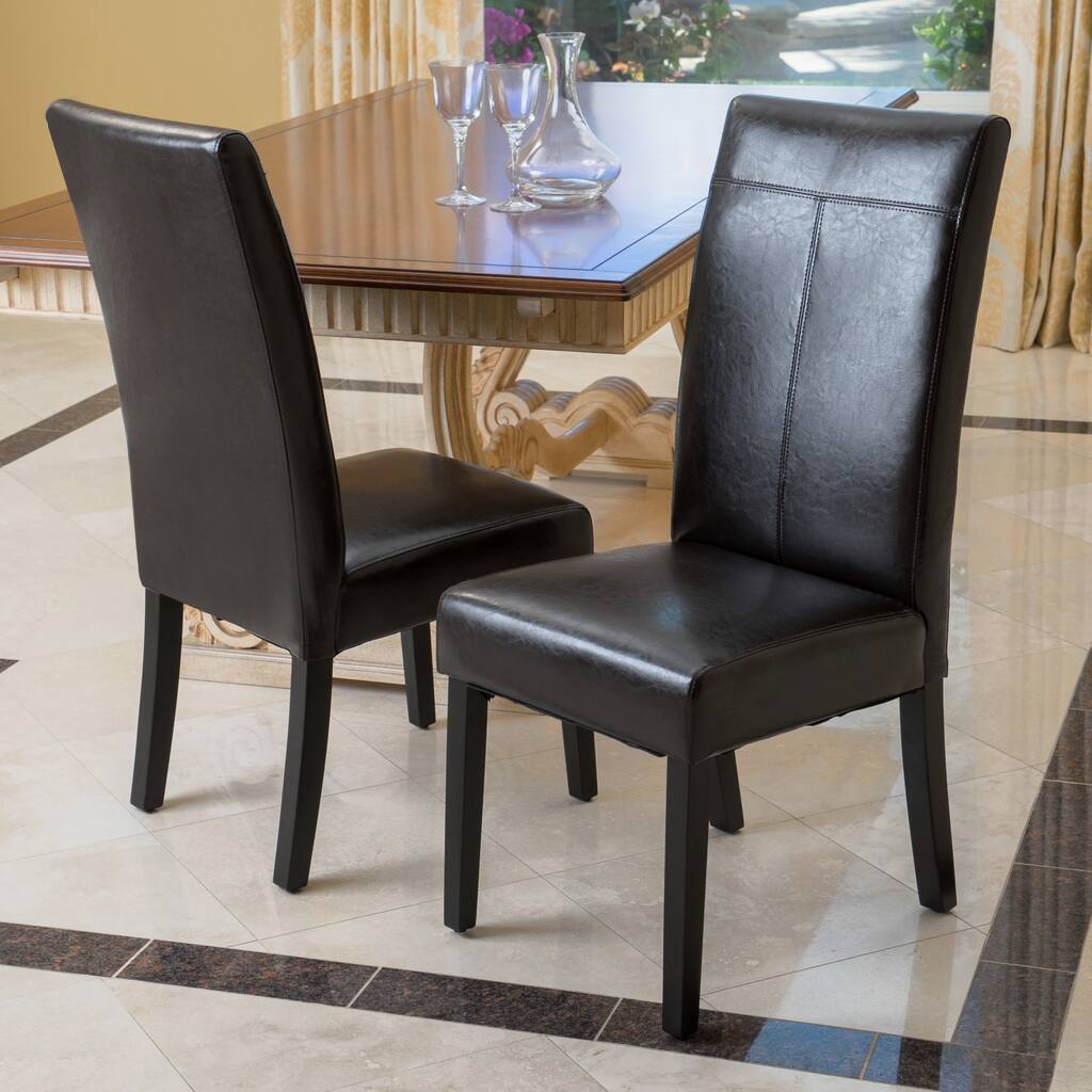 Lissa Black Polyurethane Dining Chair (Set of 2) by Christopher Knight Home