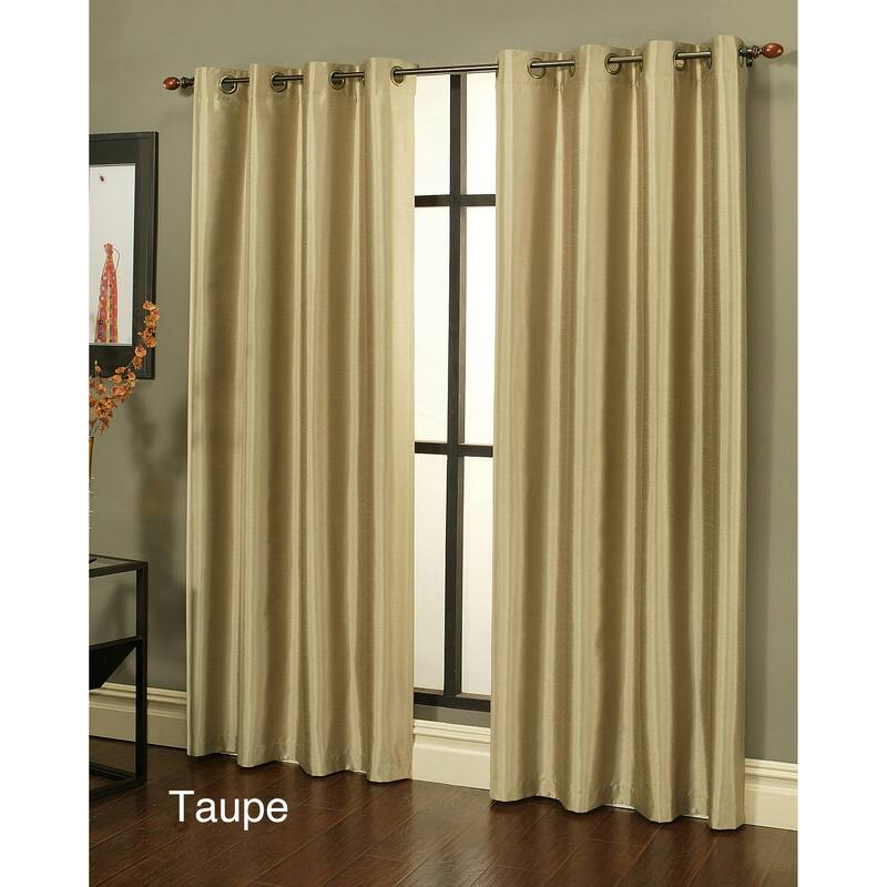 Sherry Kline Faux Silk Grommet Top 84-inch Blackout Window Panel Pair - 50 x 84 - 50 x 84 - Taupe