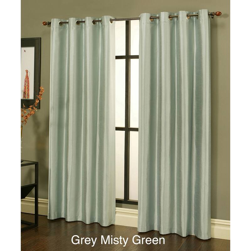 Sherry Kline Faux Silk Grommet Top 84-inch Blackout Window Panel Pair - 50 x 84 - 50 x 84 - Green