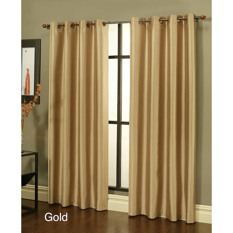 Sherry Kline Faux Silk Grommet Top 84-inch Blackout Window Panel Pair - 50 x 84 - 50 x 84