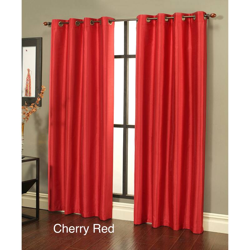 Sherry Kline Faux Silk Grommet Top 84-inch Blackout Window Panel Pair - 50 x 84 - 50 x 84 - Cherry Red