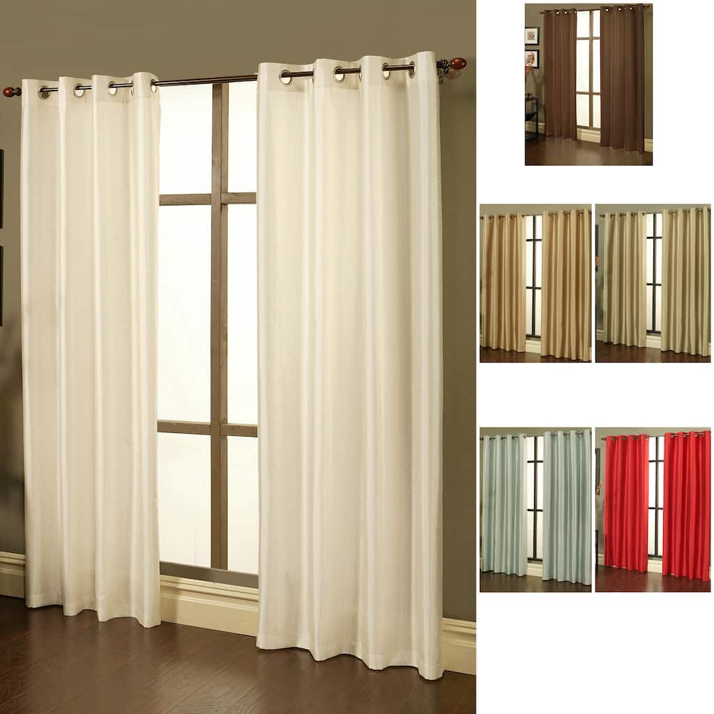 Sherry Kline Faux Silk Grommet Top 84-inch Window Panel Pair - 50 x 84/50 X 84 - 50 x 84/50 X 84