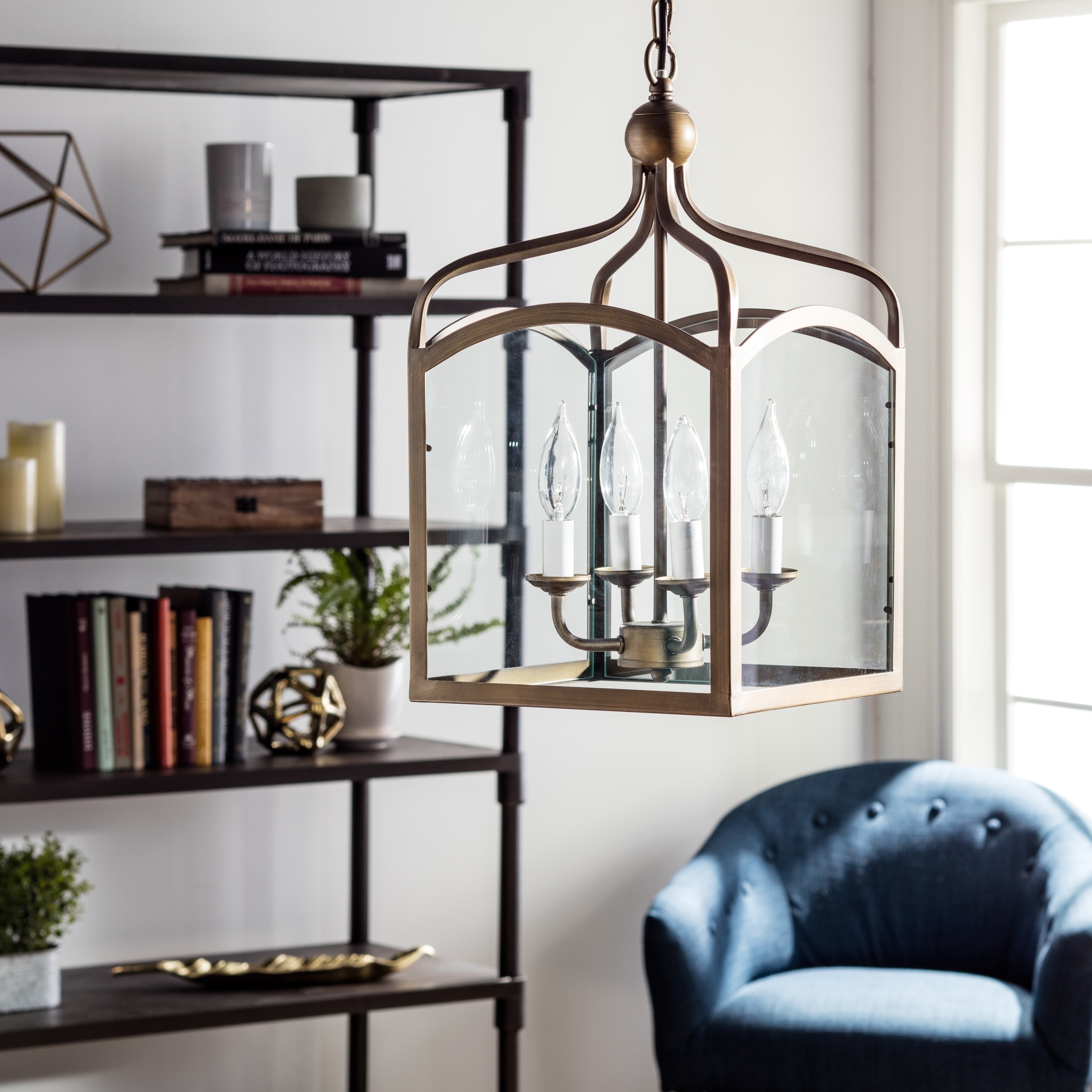 Ashley Bronze 4-light Foyer Hanging Lantern - Bronze