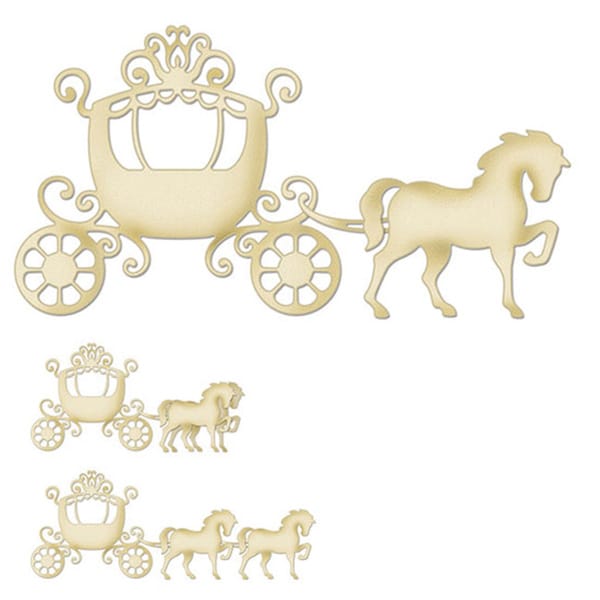 CottageCutz Die 4"X6"-Horse & Carriage Made Easy