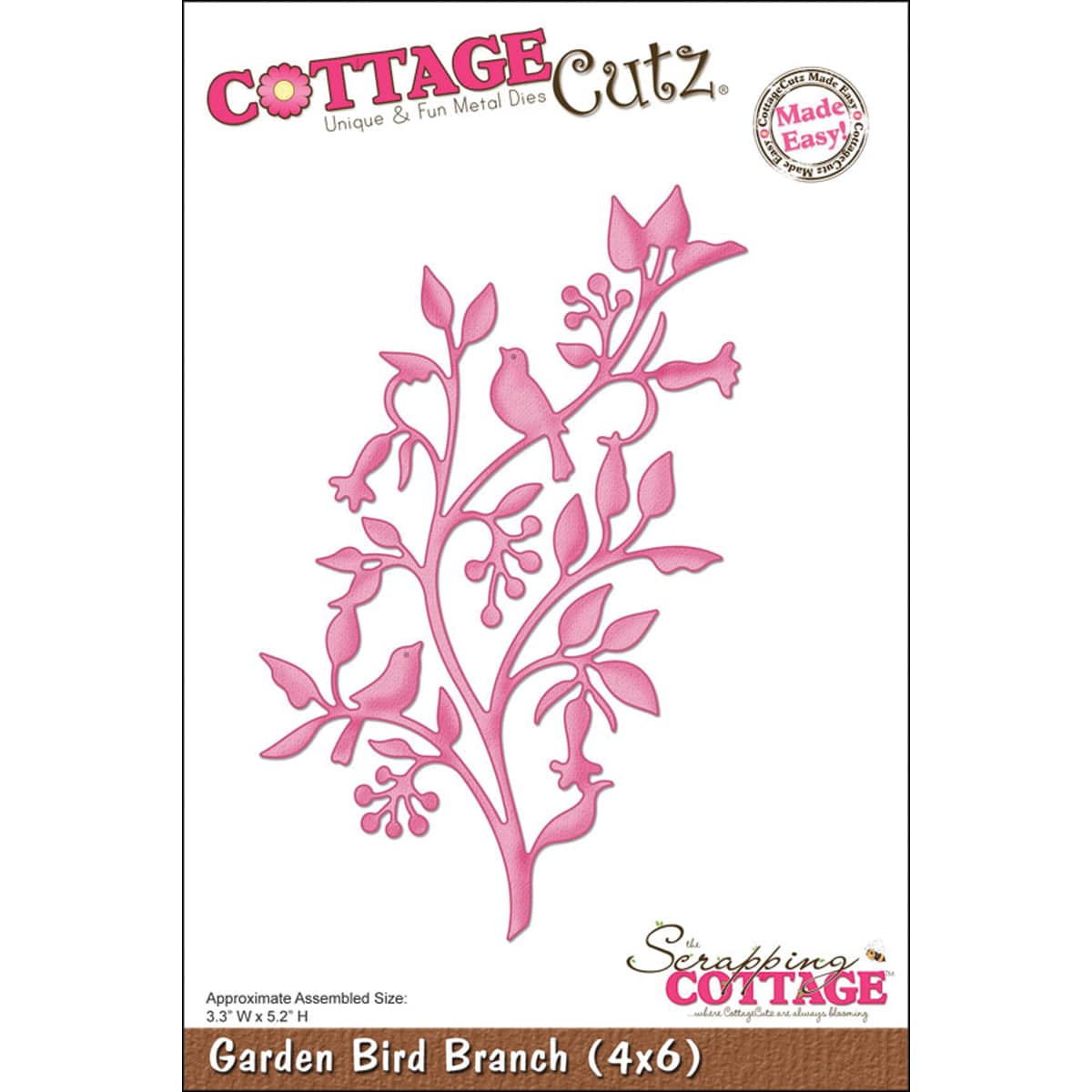 Cottagecutz Die 4x6 garden Bird Branch Made Easy