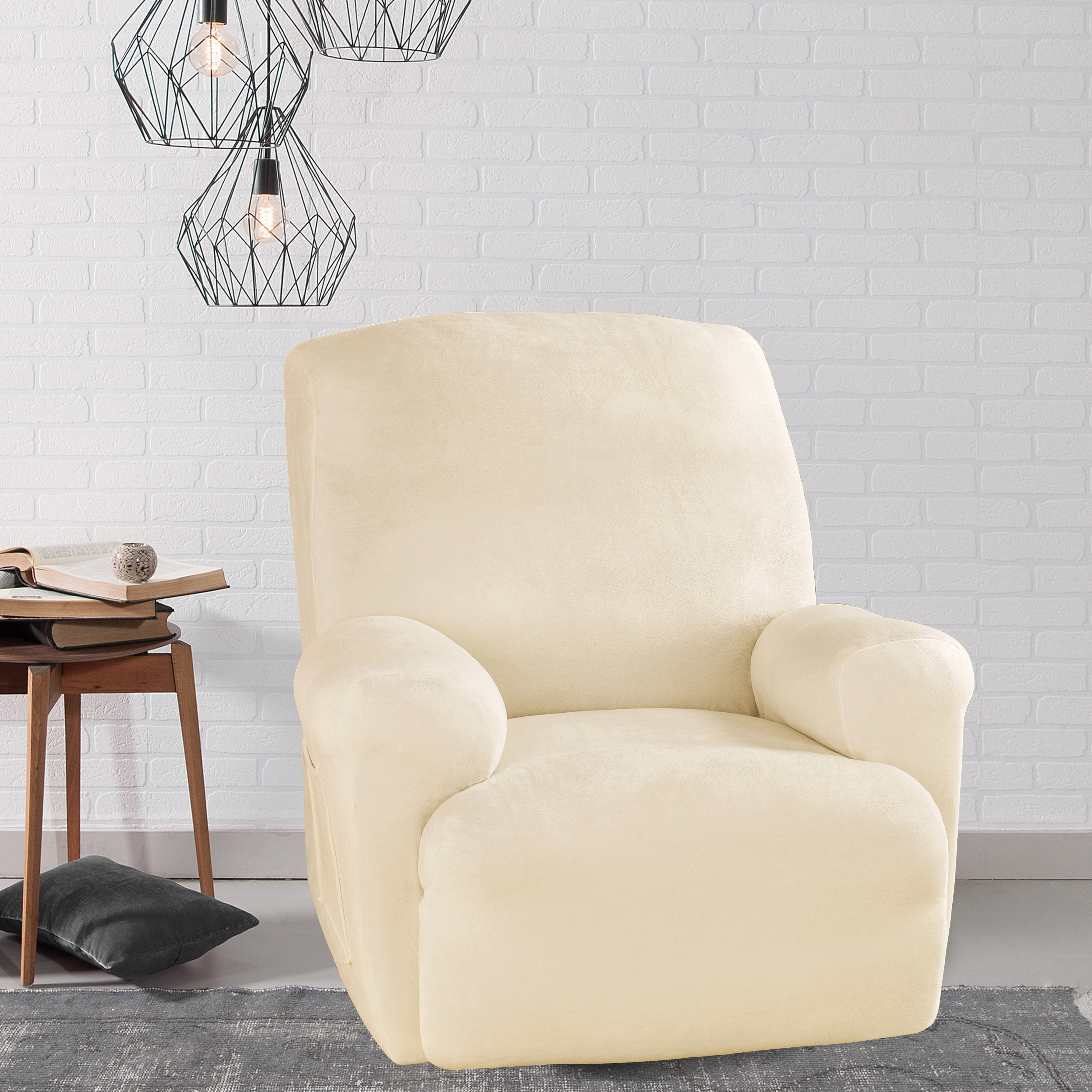Shop Sure Fit Stretch Plush Cream Recliner Slipcover On Sale Free