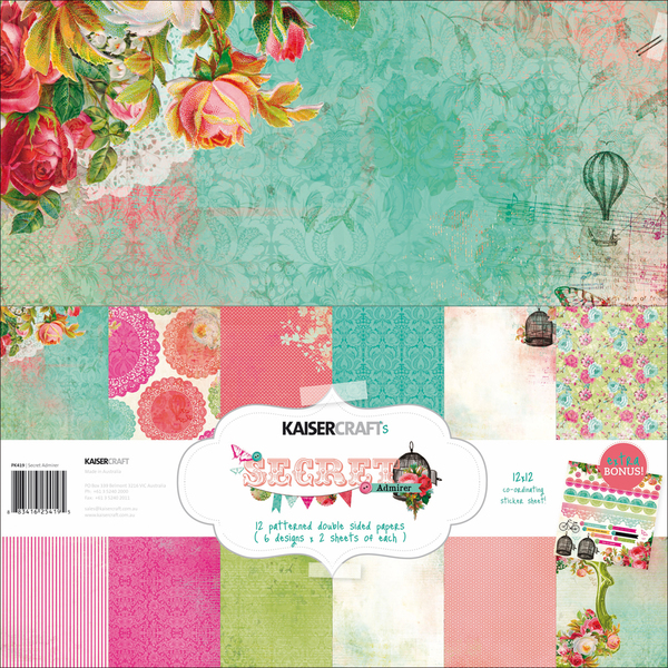 Secret Admirer Paper Pack 12"X12"  Kaisercraft Paper Packs