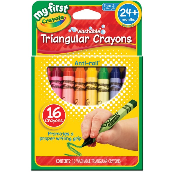 My First Crayola Washable Triangular Crayons 16/Pkg- - Overstock - 7541323