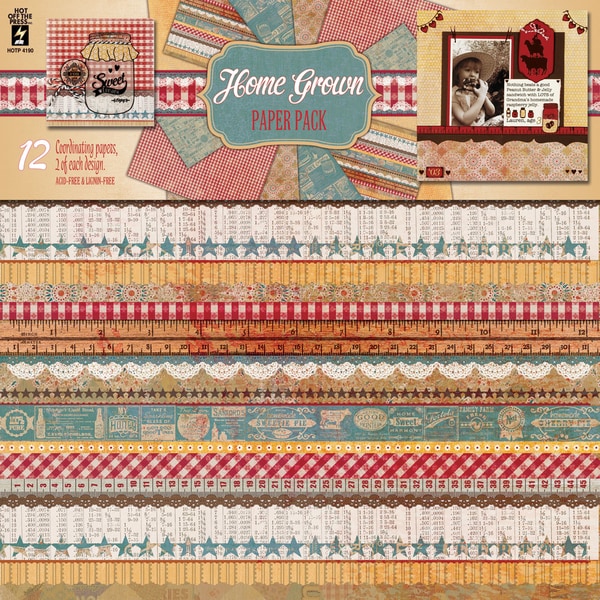 Hot Off The Press Paper Pack 12"X12" 12/Sheets-Home Grown
