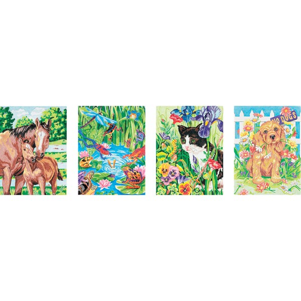 Shop Pencil Works Color By Number Kit 9"X12" 4/PkgAnimal Friends Free Shipping On Orders Over