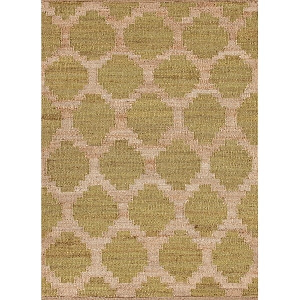 Flat Weave Moroccan Green Hemp/ Jute Rug (4' x 6') JRCPL 3x5   4x6 Rugs