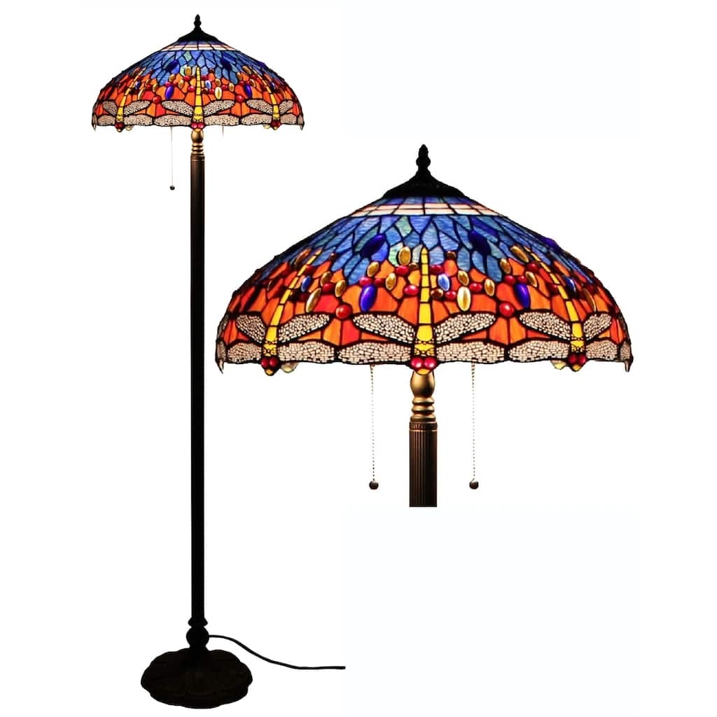 Tiffany-style Dragonfly Floor Lamp