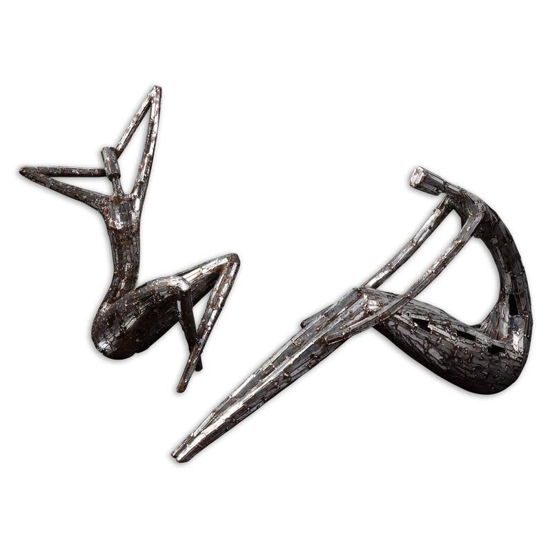 Uttermost Dahy Antique Silver Finish Statues (Set of 2)