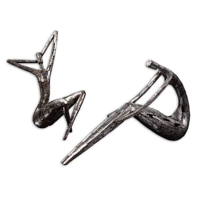 Uttermost Dahy Antique Silver Finish Statues (Set of 2)