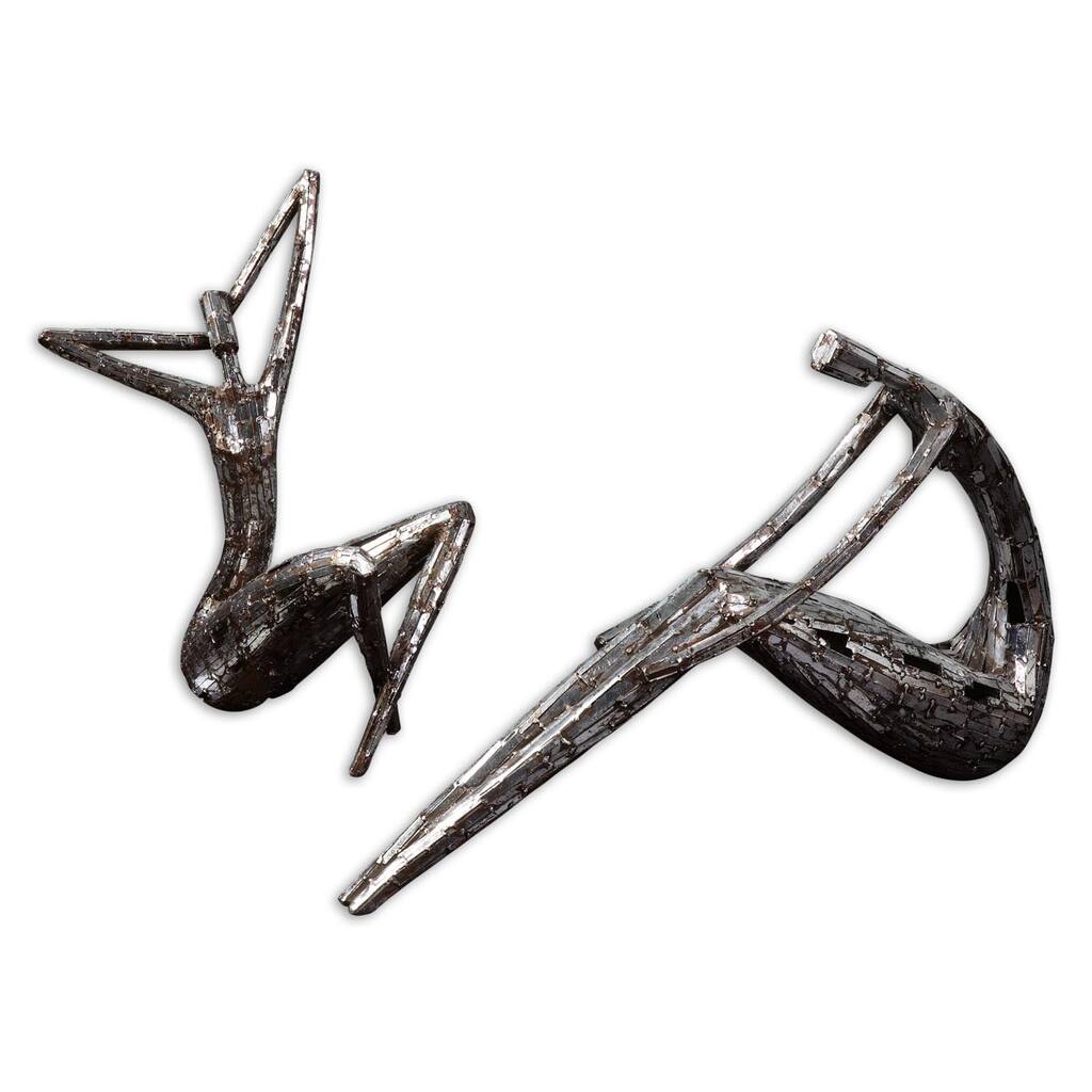 Uttermost Dahy Antique Silver Finish Statues (Set of 2)