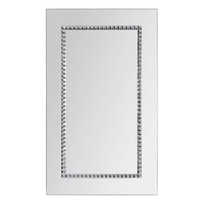 Embedded Chrome Jewel-boardered Mirror - Silver
