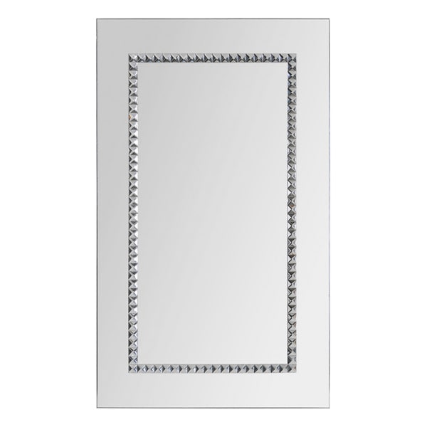 Embedded Chrome Jewel-boardered Mirror - Silver