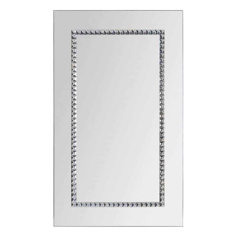 Embedded Chrome Jewel-boardered Mirror - Silver
