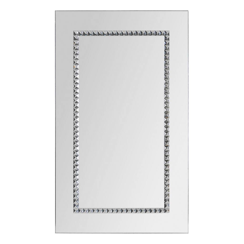 Embedded Chrome Jewel-boardered Mirror - Silver