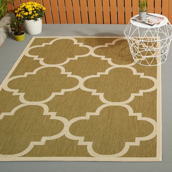 Safavieh Courtyard Quatrefoil Black/ Beige Indoor/ Outdoor Rug ...