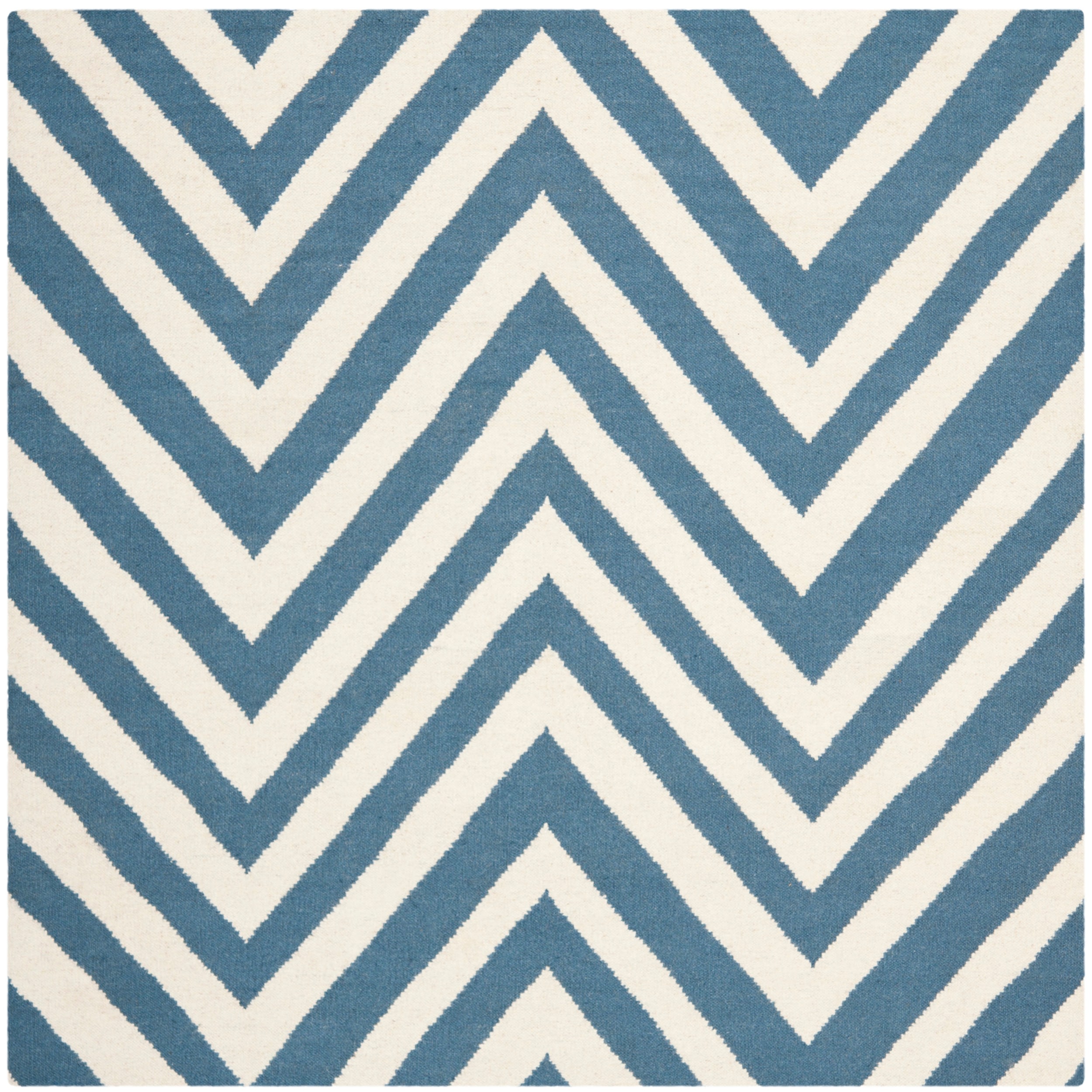 Safavieh Hand woven Moroccan Dhurrie Chevron Dhurrie Blue Wool Rug