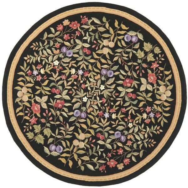 Safavieh Hand-hooked Garden Black Wool Rug (8' Round) - Free Shipping