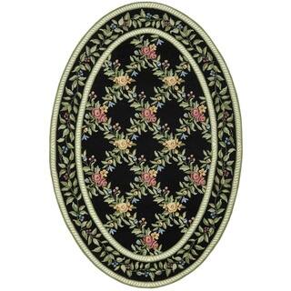 Oval Hand Hooked Rugs Area For Less Safavieh Hand Hooked Garden Trellis Black Wool Rug 4 6 X