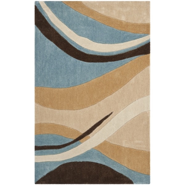 Safavieh Handmade Avant garde Waves Blue Rug (26 x 4)