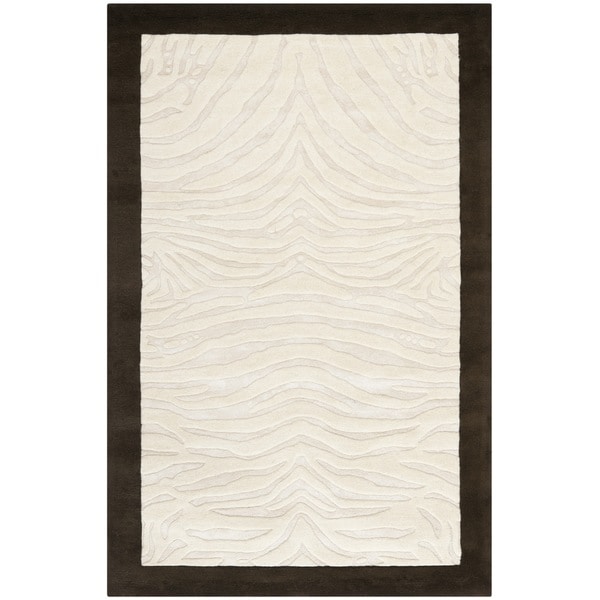 Safavieh Handmade Zebra Ivory New Zealand Wool Rug - 8'3 x 11'