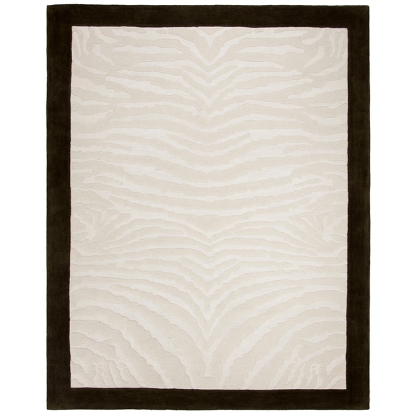 Safavieh Handmade Zebra Ivory New Zealand Wool Rug - 8'3" x 11'